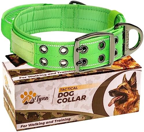 ADITYNA Heavy Duty Dog Collar for Large Dogs with Traffic Handle