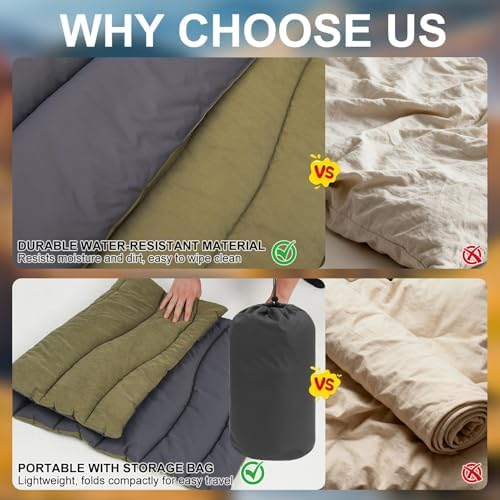 BINGPET Outdoor Travel Dog Bed, Double-Sided Waterproof Mat with Carry Bag