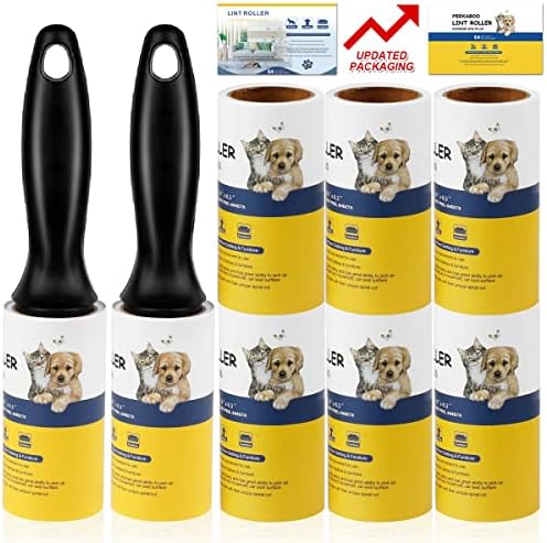 Lint Roller Pet Hair Remover - Sticky Lint Remover Rollers for Clothes Pet Hair Cat 8 Pack