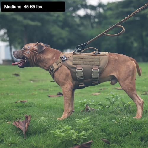 ICEFANG No Pull Tactical Dog Harness for Medium Dogs,Adjustable Dog Vest