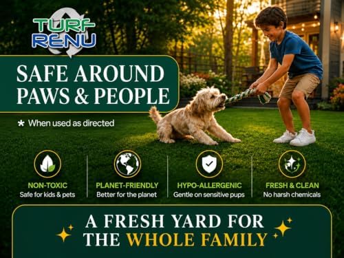 Artificial Turf Pet Stain & Odor Removal Cleaner Refill, 1 Gallon, Enzymatic Artificial Grass Cleaner for Dog Urine, Kennels & Outdoor Surfaces