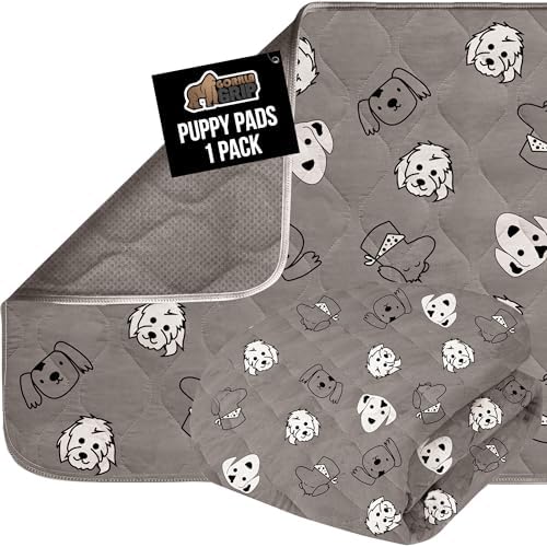 GORILLA GRIP Washable Puppy Pads, Dog Crate Mat 40x26 Dog Faces