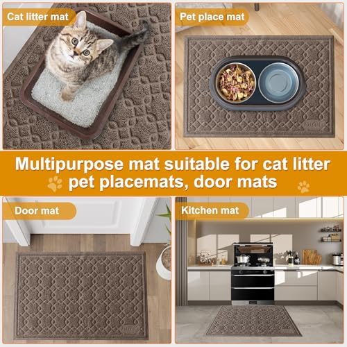 Cat Litter Box Mat, 35" x 24" Large Kitty Litter Trapping Mat Keep Floor Clean, Scatter Control, Waterproof, Easy to Clean, Durable Large Size Litter Mat