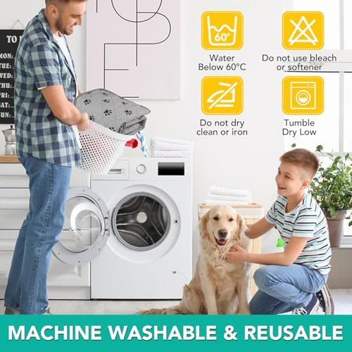 FUWERY Washable Pee Pads for Dogs ,34"X36", Grey, 2 Packs