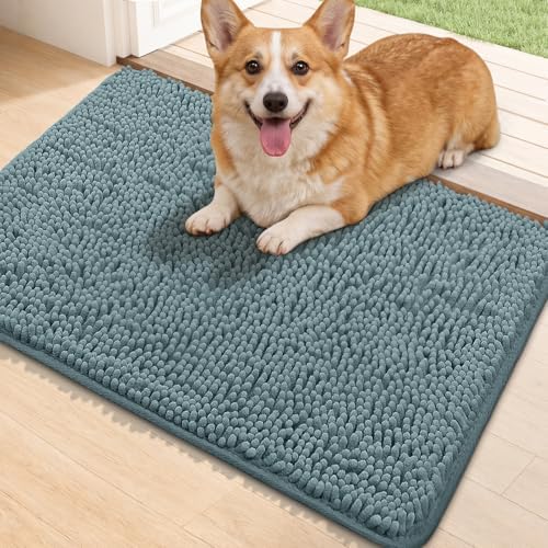 Bcoimo Super Absorbent Dog Door Mat, 30"*20" Anti Slip Mat for Muddy Paws