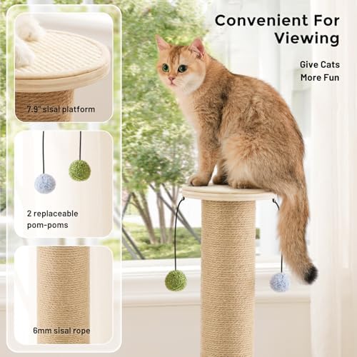 ZOMISIA 35'' Tall Cat Scratching Post for Indoor Cats Adults