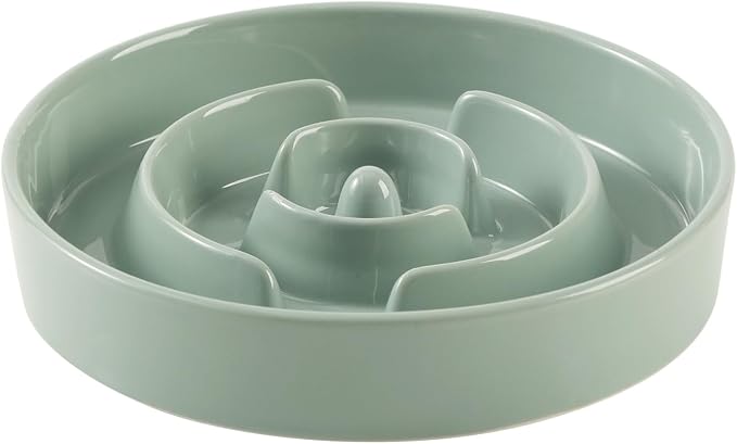 Havniva Ceramic Slow Feeder Dog Bowls, 1.2 Cups Dog Bowl Slow Feeding for Small and Medium Breed, 7.3inch Puzzle Dog Food Bowl Slow Feeder Non-Slip Anti-Gulping and Anti-Choking Reduces Bloating