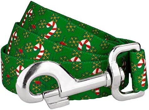 Country Brook Petz - Candy Cane Christmas Everyday Dog Leash - Christmas Collection Featuring Festive Designs (6 Foot, 1 Inch Wide)