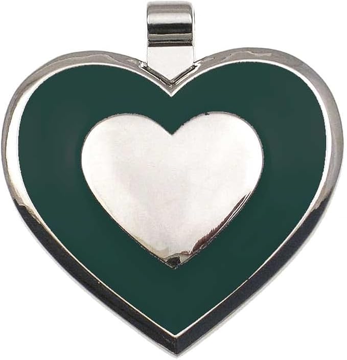 LuckyPet Heart Shaped Jewelry Tag - Dog Identification Tag - Easy to Read Laser Engraving on The Back Side - Size: Large, Color: Green
