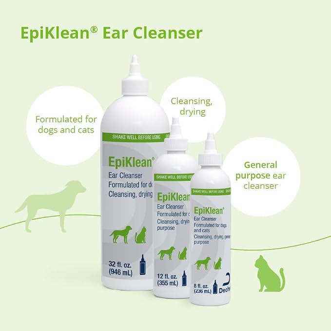 EpiKlean® Ear Cleanser for Dogs and Cats, 12 Fl Oz | Cleansing, Drying, General Purpose; Packaging May Vary