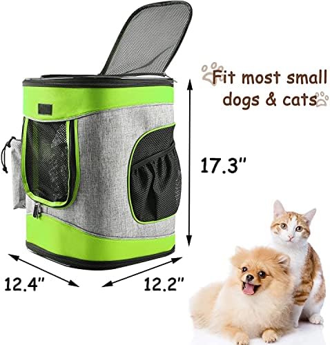 Solaris Adjustable Pet Carrier Backpack for Dogs and Cats, Puppies, Portable Cat Carrier Backpack with Bottle Pocket, Two Mesh Window for Breath