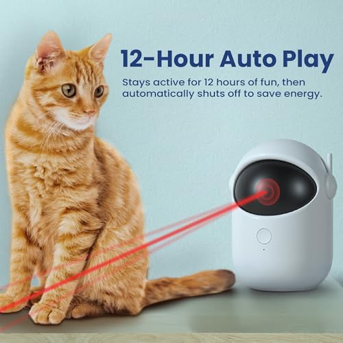 PAWSPIK Automatic Laser Cat Toy, Rechargeable Interactive Cat Toy, White