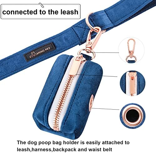 ARING PET Dog Waste Bag Dispenser, Velvet Doggy Poop Bags Holders Attach to Any Leashes, Cute Portable Washable Pet Waste Pouch Dispenser with Metal Zipper
