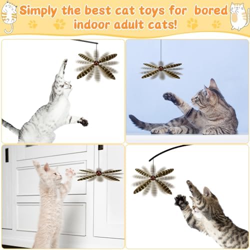8 Pcs Cat Feather Propeller Toys Refills Replacement Propeller Interactive Cat Toy Refills Kittens Toy Feather Replacement Wand Teasers Attachments for Kittens Wand(Cute)