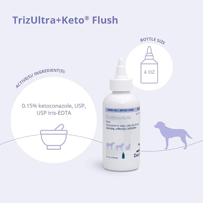 TrizUltra+Keto® Flush for Dogs, Cats and Horses, 4 Fl Oz | Cleansing, Antibiofilm; Packaging May Vary