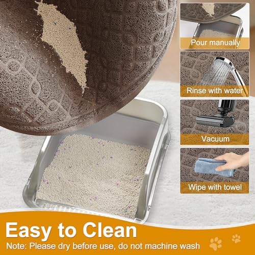 Cat Litter Box Mat, 35" x 24" Large Kitty Litter Trapping Mat Keep Floor Clean, Scatter Control, Waterproof, Easy to Clean, Durable Large Size Litter Mat