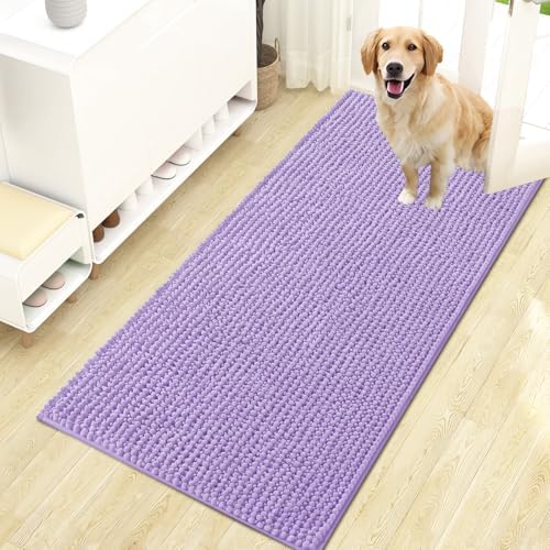 OLANLY Dog Door Mat for Muddy Paws 47x24, Extra Absorbent Chenille Mud Mat