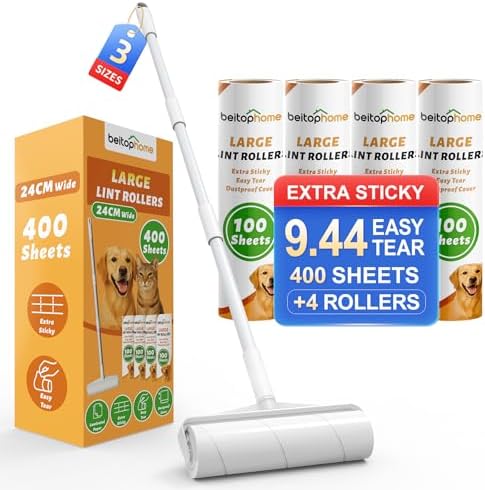 9.45” 400 Sheets Large Lint Roller for Pet Hair