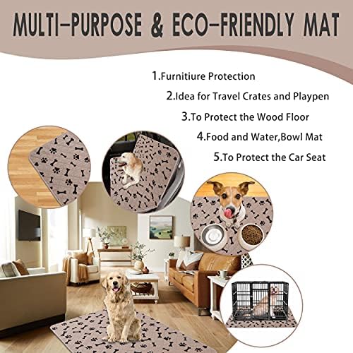 2 Pieces Dog Pee Pads - Washable Dog Rugs Non-Slip Puppy Pads for Small Dogs, Water Absorb Training Pads (24x18 (2pack), Beige)