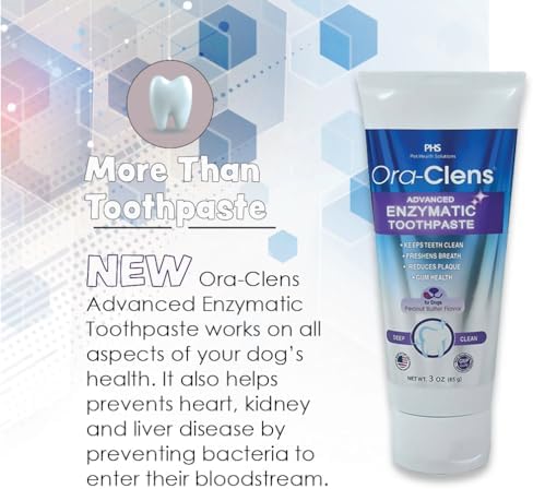 Advanced Enzymatic Toothpaste for Dogs, Peanut Butter Flavor Dog Toothpaste, Helps Clean Teeth & Freshen Breath, Supports Oral Hygiene, Dog Dental Care Toothpaste Gel, 3 oz