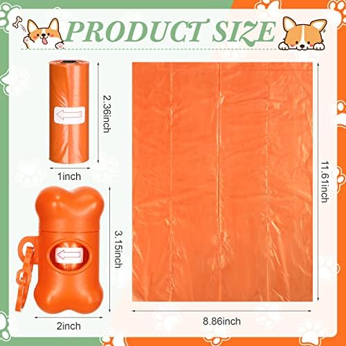 Perkoop 80 Pcs Dog Poop Bag Dispenser with Dog Waste Bags, Bone Shape