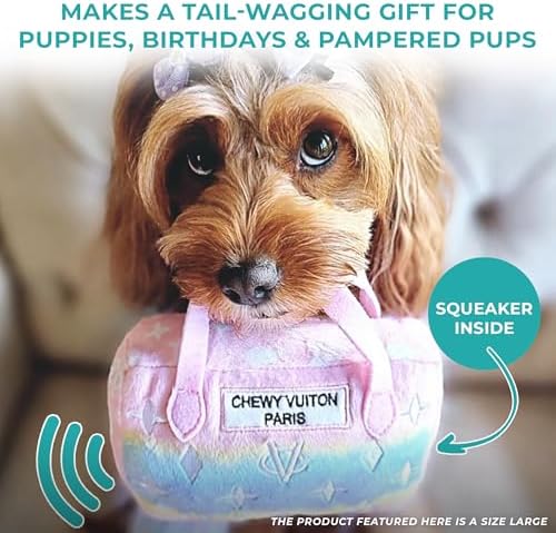Haute Diggity Dog Chewy Vuiton Handbag Plush Dog Toy, Designer Parody Toy