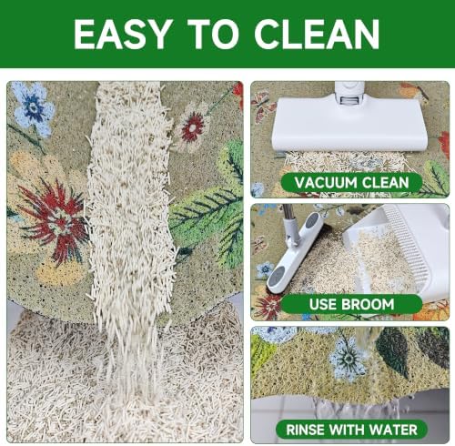 Cat Litter Mat,35"x23" Large Cute Litter Box Mat,Traps 100% Litter