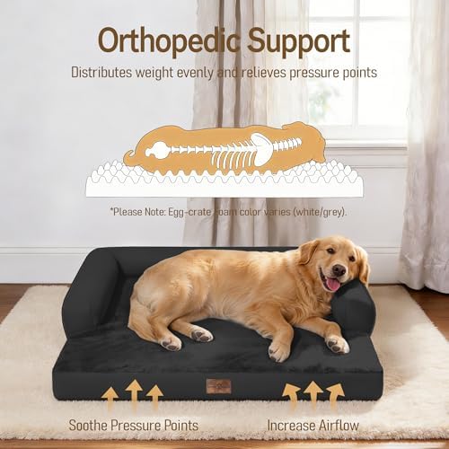 Comfort Expression Waterproof XXL Dog Bed with Bolster for Extra Large Dogs