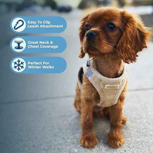 Voyager Step-in Plush Dog Vest Harness -Latte Suede, X-Large