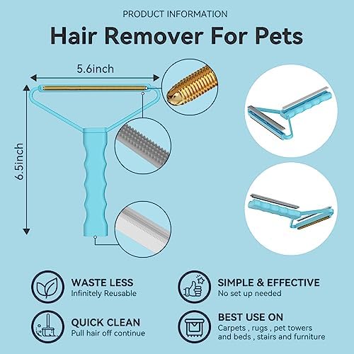 Lint Remover, Pet Hair Remover, Carpet Rake for Dog Cat Fur Removal 1 PCS