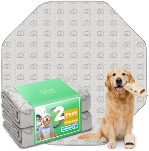 FXW Washable Pee Pads for Dogs, Super Absorbent, 34" Octagon, 2 Packs