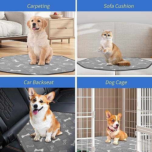 Washable Pee Pads for Dogs, Reusable Puppy Pads Pet Training Pads , Waterproof Machine Wash, Suitable for Floor Protector, Couch Cover, Crate, Potty Training, 26.8 Inch 1 Pack (Octagon)
