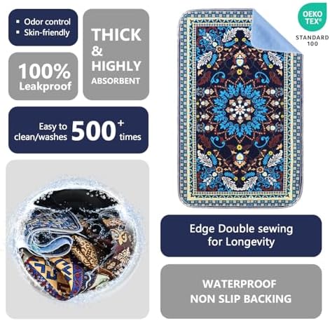 Qeils Washable Pee Pads, Super Absorbent Puppy Pads, 2 Pack 18"x30"