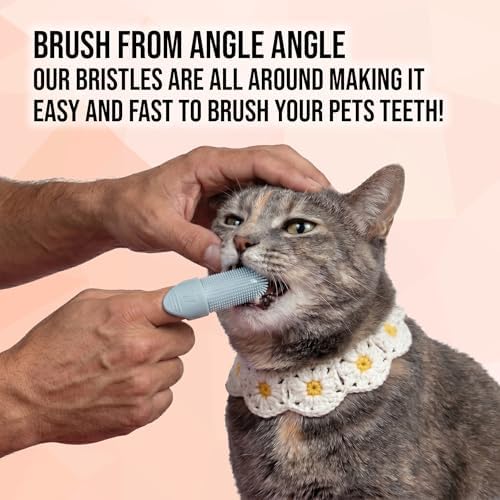 Hampton Distribution 2-Pack Pet Dental Care Kit - 360° Silicone Dog & Cat Finger Pet Toothbrush