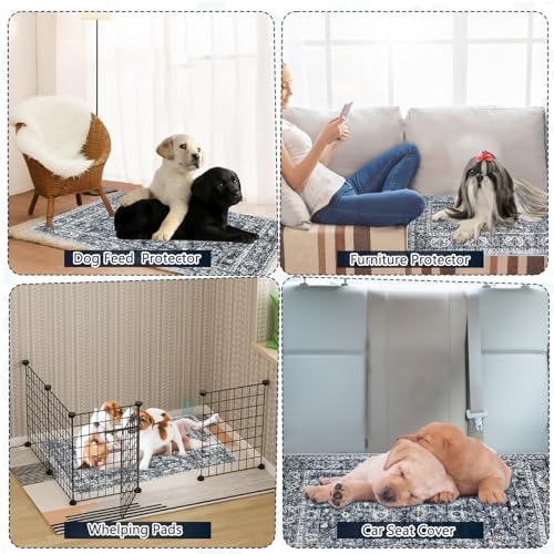 Washable Thickened Pee Pads for Dogs, 4 Pack (18"x24") Upgrade Reusable Puppy Pads with Non-Slip Rug, Super Absorbent Leakproof Puppy Training & Whelping Pads for Dogs, Doggie