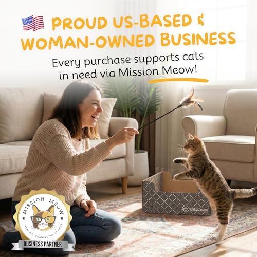 Hide & Scratch Cardboard Cat Scratcher Box & Bed Dark Grey Diamond Pad