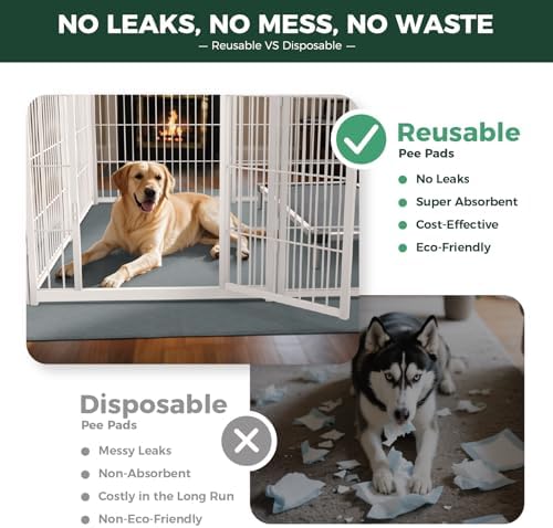 FXW Washable Pee Pads for Dogs, Super Absorbent, 35" Square, 4 Packs
