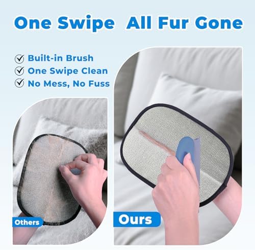 GRENTY 2 PCS Magic Brush Pet Hair Removal Glove for Dogs & Cats, Upgraded Five-Finger Electrostatic Pet Hair Remover, Pet Hair Removal Tool for Clothing, Carpets, Sofa Gaps, and Car Seat