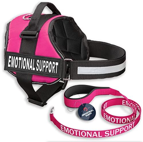 Industrial Puppy Emotional Support Vest Harness, Large 27-33 in, Pink