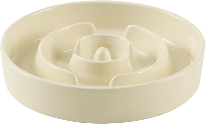 Havniva Ceramic Slow Feeder Dog Bowls, 1.2 Cups Dog Bowl Slow Feeding for Small and Medium Breed, 7.3inch Puzzle Dog Food Bowl Slow Feeder Non-Slip Anti-Gulping and Anti-Choking Reduces Bloating