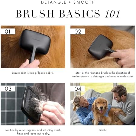 Tweezerman Slicker Brush for Pets-Grooming Brush with Coated Bristles