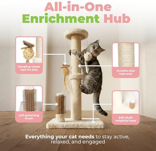 Best Pet Supplies Catify Cat Scratching Post - Beige H: 33"
