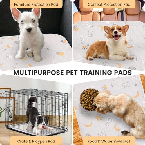 UPSKY Washable Pee Pads for Dogs 4 Pack 18” x 24” Reusable Puppy Pads Waterproof Pet Training Pads, Non-Slip Dog Mats Fast Absorbent Whelping Pads for Playpen, Potty, Crate, Bed