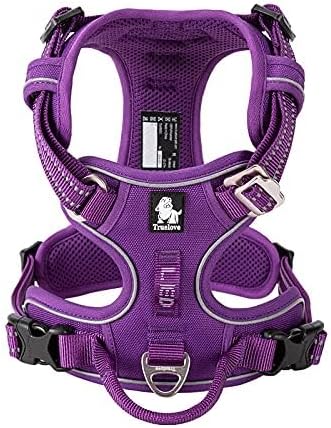 WINHYEPET True Love No Pull Dog Harness Extra Reflective Pet Harness for Small Medium Large Dogs Adjustbale for Running Walking Padded Soft Mesh Vest Easy Control TLH56512(Purple,S)