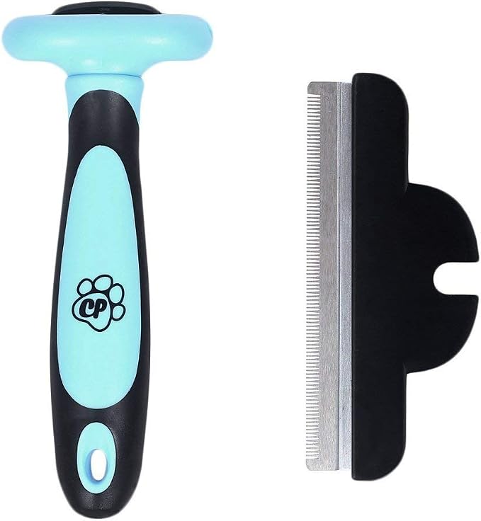 Chirpy Pets Pet Grooming Brush for Shedding, Long & Short Hair, Reduces Shedding by More Than 95%, Professional Deshedding Tool for Dog & Cat, Black