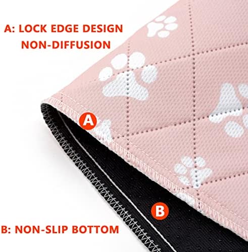Washable Pee Pad for Dogs of 2Pack Reusable Puppy Non-Slip Pet Training Pads（Pink,36*48"）