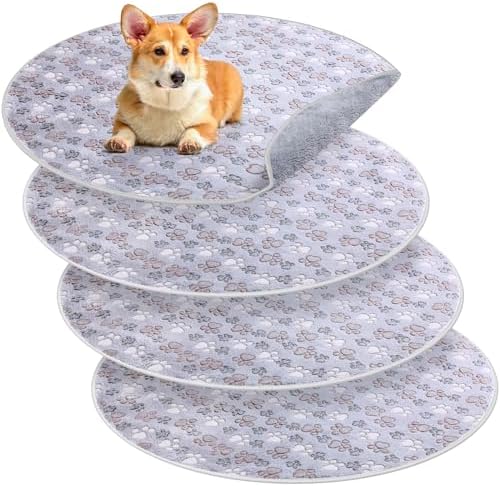 4 Pack Washable Whelping Pad Whelping Supplies Absorbent Reusable Puppy Training Pads Reusable Dog Mat for Floor Non Slip Washable Pee Mat for Dogs(Gray,36 Inch)