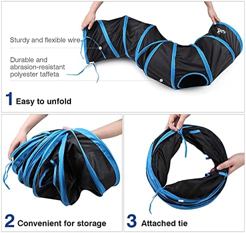Pawaboo Cat Tunnel, Cat Tunnels for Indoor Cats, S-Shape Foldable Cats Tube