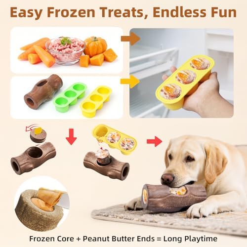 1 Pack Dog Toys for Aggressive Chewers Brown