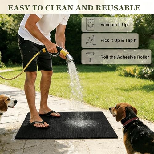 Mat for Under Dog Crate Washable Dog Crate Mat Pet Mats for Floor Waterproof Dog Mat Non-Slip Pads for Kennel Training Protect Floors (47" x 24" x 0.22")